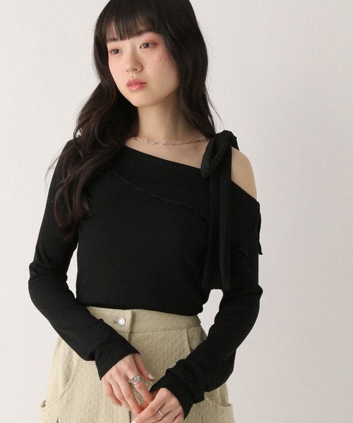 Heather（ヘザー）の「オフショルリボンカットソー　668902（Tシャツ/カットソー・レディース・グレー/オフホワイト/ブラック・FREE）」の10枚目の写真