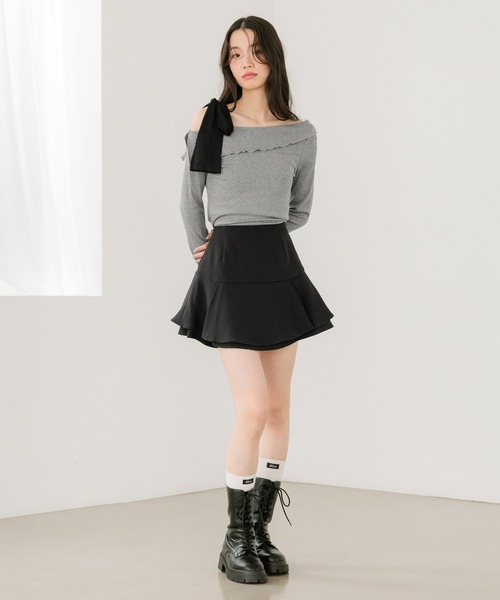 Heather（ヘザー）の「オフショルリボンカットソー　668902（Tシャツ/カットソー・レディース・グレー/オフホワイト/ブラック・FREE）」の20枚目の写真