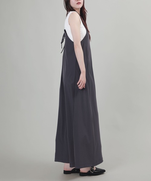 aimoha（アイモハ）の「バックリボンキャミソールワンピース【UVケア】（ワンピース・レディース・ダークグレー/ブラック/グレイッシュベージュ・FREE）」の15枚目の写真