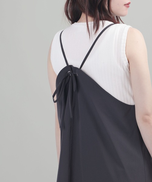 aimoha（アイモハ）の「バックリボンキャミソールワンピース【UVケア】（ワンピース・レディース・ダークグレー/ブラック/グレイッシュベージュ・FREE）」の20枚目の写真