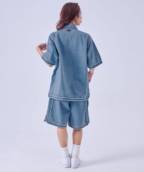 FUBU( フブ)の「FUBU フブ ブランド Denim Warm Up Shirts/デニムウォームアップシャツ(シャツ/ブラウス・メンズ・ライトブルー/ブラック・XXL/XL/L/M)」の18枚目の写真