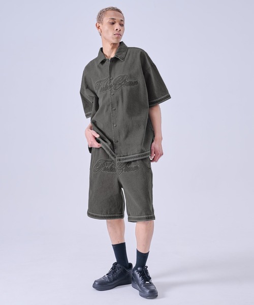 FUBU( フブ)の「FUBU フブ ブランド Denim Warm Up Shirts/デニムウォームアップシャツ(シャツ/ブラウス・メンズ・ライトブルー/ブラック・XXL/XL/L/M)」の6枚目の写真