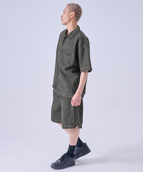 FUBU( フブ)の「FUBU フブ ブランド Denim Warm Up Shirts/デニムウォームアップシャツ(シャツ/ブラウス・メンズ・ライトブルー/ブラック・XXL/XL/L/M)」の7枚目の写真