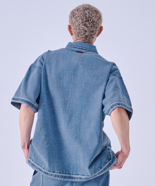 FUBU( フブ)の「FUBU フブ ブランド Denim Warm Up Shirts/デニムウォームアップシャツ(シャツ/ブラウス・メンズ・ライトブルー/ブラック・XXL/XL/L/M)」の15枚目の写真