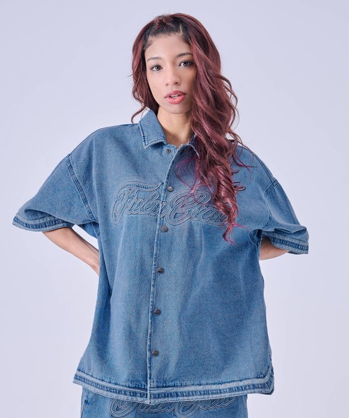 FUBU( フブ)の「FUBU フブ ブランド Denim Warm Up Shirts/デニムウォームアップシャツ(シャツ/ブラウス・メンズ・ライトブルー/ブラック・XXL/XL/L/M)」の21枚目の写真