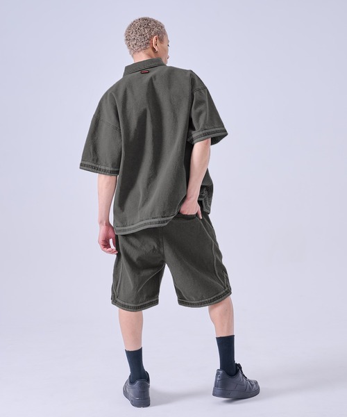 FUBU( フブ)の「FUBU フブ ブランド Denim Warm Up Shirts/デニムウォームアップシャツ(シャツ/ブラウス・メンズ・ライトブルー/ブラック・XXL/XL/L/M)」の8枚目の写真