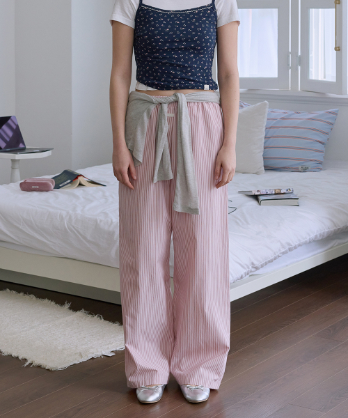 BANDING PAJAMA PANTS (PINK-STRIPE)