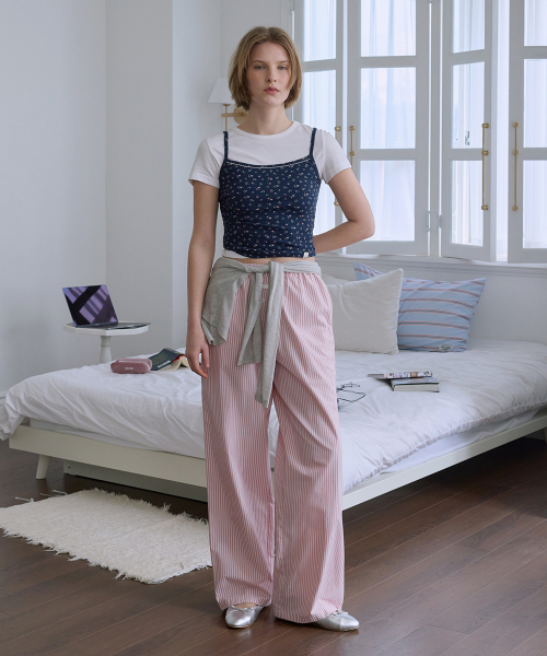 AFTERHOURS(アフターアワーズ)の「BANDING PAJAMA PANTS (PINK-STRIPE)(その他パンツ・レディース・ピンク・FREE)」の2枚目の写真