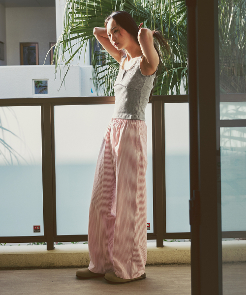 AFTERHOURS(アフターアワーズ)の「BANDING PAJAMA PANTS (PINK-STRIPE)(その他パンツ・レディース・ピンク・FREE)」の5枚目の写真