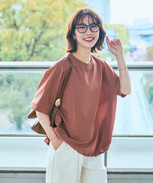 FREAK'S STORE(フリークスストア)の「限定展開 <UVカット・接触冷感・吸水速乾>AiRide(エアライド) ドルマンスリーブ 半袖 TEE(Tシャツ/カットソー・レディース・オリーブ/ブラック/コーラルピンク/ブラウン/ブルー/ネイビー/ベージュ・フリ-)」の7枚目の写真