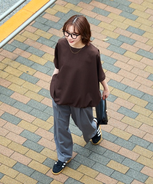 FREAK'S STORE(フリークスストア)の「限定展開 <UVカット・接触冷感・吸水速乾>AiRide(エアライド) ドルマンスリーブ 半袖 TEE(Tシャツ/カットソー・レディース・オリーブ/ブラック/コーラルピンク/ブラウン/ブルー/ネイビー/ベージュ・フリ-)」の9枚目の写真