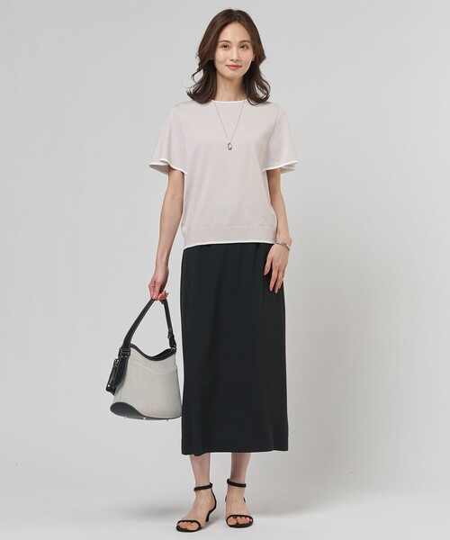 J.PRESS(ジェイプレス)の「【シーンレスに活躍】COOL MINT COTTON POLYESTER フレアスリーブ ニット プルオーバー(ニット/セーター・レディース・ネイビー系/ベージュ系/サックスブルー系・T13/T15)」の8枚目の写真