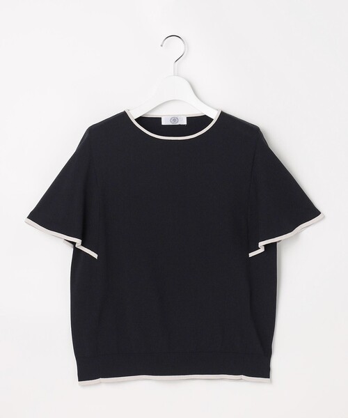 J.PRESS(ジェイプレス)の「【シーンレスに活躍】COOL MINT COTTON POLYESTER フレアスリーブ ニット プルオーバー(ニット/セーター・レディース・ネイビー系/ベージュ系/サックスブルー系・T13/T15)」の11枚目の写真