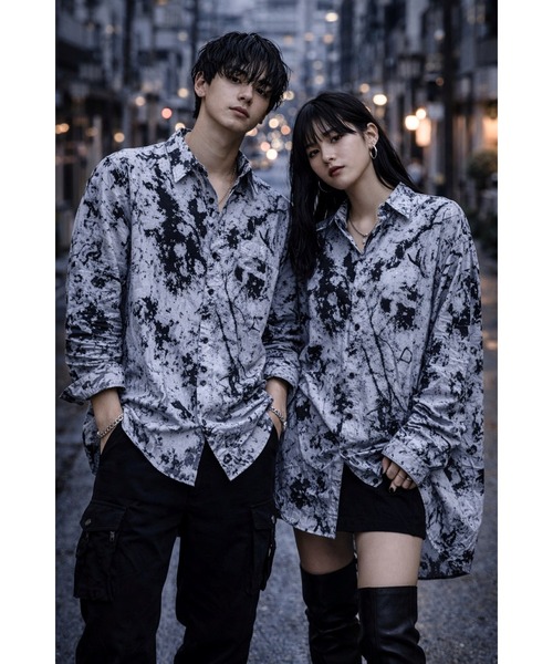 Bling Leads（ブリングリーズ）の「【Bls】 【ZM】【Bling Leads】総柄ニュアンス 長袖シャツ（シャツ/ブラウス・メンズ・グレー・FREE）」の5枚目の写真