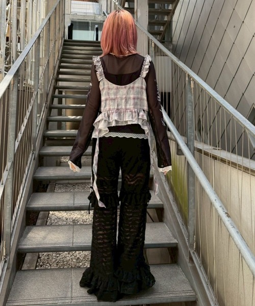 Candy Stripper(キャンディストリッパー)の「BE LOVED FLARE パンツ(その他パンツ・レディース・ブラック/ライトベージュ・FREE)」の20枚目の写真