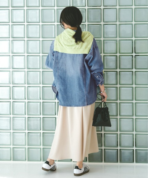 COHINA(コヒナ)の「リネンライクタックフレアワンピース 【低身長・小柄女性】(ワンピース・レディース・ネイビー/ベージュ・REGULAR/SHORT)」の10枚目の写真