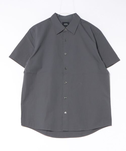 A.P.C.(アーペーセー)の「CHEMISETTE HANNETON(シャツ/ブラウス・メンズ・ホワイト/チャコールグレー・M/L/S/XS)」の2枚目の写真