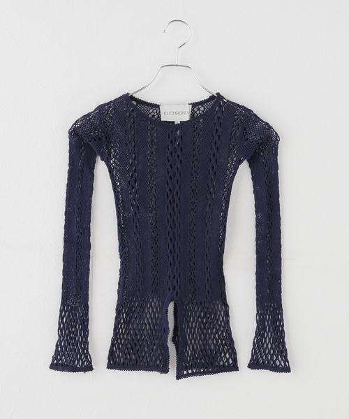 IENA LA BOUCLE(イエナラブークル)の「EUCHRONIA ユークロニア stretch lace long sleeve tee 261801(Tシャツ/カットソー・レディース・アイボリー/ネイビー・FREE)」の8枚目の写真