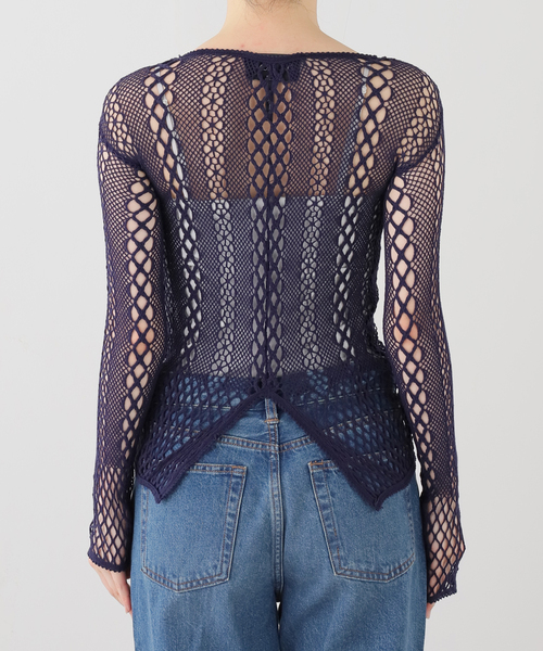 EUCHRONIAユークロニアSTRETCHLACELONG SLEEVETEE EDIT.FOR LULU｜【EUCHRONIA/ユークロニア】Stretch lace long sleeve