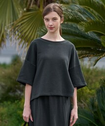 DRESSTERIOR | 【ウォッシャブル/セットアップ可】リネン混裏毛ドロストプルオーバー(Tシャツ/カットソー)