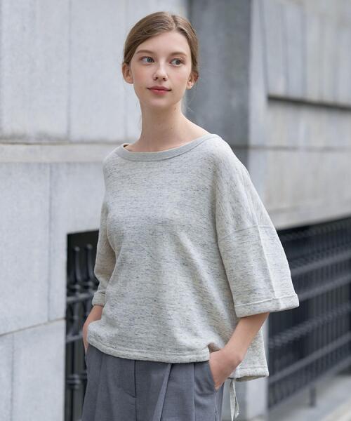 DRESSTERIOR(ドレステリア)の「【ウォッシャブル/セットアップ可】リネン混裏毛ドロストプルオーバー(Tシャツ/カットソー・レディース・ライトグレー/チャコールグレー・38/36)」の1枚目の写真