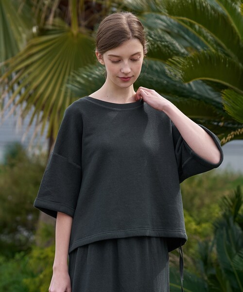 DRESSTERIOR(ドレステリア)の「【ウォッシャブル/セットアップ可】リネン混裏毛ドロストプルオーバー(Tシャツ/カットソー・レディース・ライトグレー/チャコールグレー・38/36)」の11枚目の写真