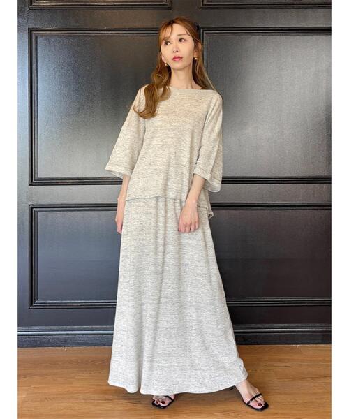 DRESSTERIOR(ドレステリア)の「【ウォッシャブル/セットアップ可】リネン混裏毛ドロストプルオーバー(Tシャツ/カットソー・レディース・ライトグレー/チャコールグレー・38/36)」の16枚目の写真