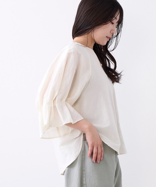 MICA&DEAL（マイカ＆ディール）の「タックスリーブブラウス〈セットアップ対応〉（シャツ/ブラウス・レディース・オフホワイト/チャコールグレー/ブラウン・FREE）」の7枚目の写真