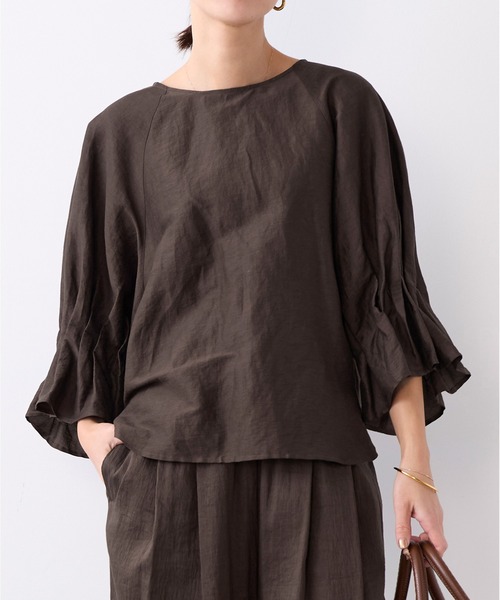 MICA&DEAL（マイカ＆ディール）の「タックスリーブブラウス〈セットアップ対応〉（シャツ/ブラウス・レディース・オフホワイト/チャコールグレー/ブラウン・FREE）」の13枚目の写真
