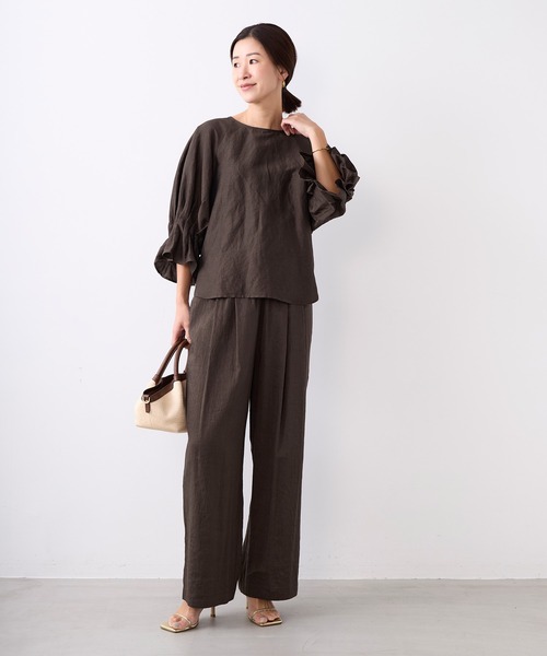 MICA&DEAL（マイカ＆ディール）の「タックスリーブブラウス〈セットアップ対応〉（シャツ/ブラウス・レディース・オフホワイト/チャコールグレー/ブラウン・FREE）」の17枚目の写真