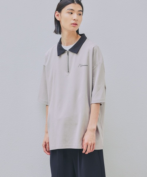 LAKOLE（ラコレ）の「ポンチハーフZIPポロ / 638243（Tシャツ/カットソー・メンズ・ブラック/ダークオリーブ/ライトグレー・MEDIUM/LARGE/X-LARGE）」の2枚目の写真