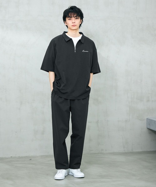 LAKOLE（ラコレ）の「ポンチハーフZIPポロ / 638243（Tシャツ/カットソー・メンズ・ブラック/ダークオリーブ/ライトグレー・MEDIUM/LARGE/X-LARGE）」の5枚目の写真