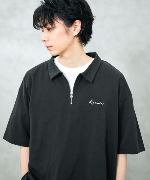 LAKOLE（ラコレ）の「ポンチハーフZIPポロ / 638243（Tシャツ/カットソー・メンズ・ブラック/ダークオリーブ/ライトグレー・MEDIUM/LARGE/X-LARGE）」の6枚目の写真