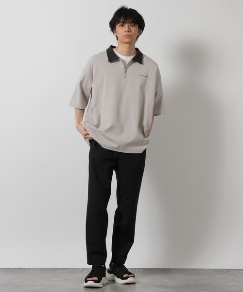 LAKOLE（ラコレ）の「ポンチハーフZIPポロ / 638243（Tシャツ/カットソー・メンズ・ブラック/ダークオリーブ/ライトグレー・MEDIUM/LARGE/X-LARGE）」の8枚目の写真