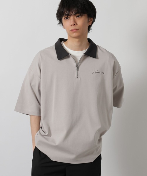 LAKOLE（ラコレ）の「ポンチハーフZIPポロ / 638243（Tシャツ/カットソー・メンズ・ブラック/ダークオリーブ/ライトグレー・MEDIUM/LARGE/X-LARGE）」の9枚目の写真
