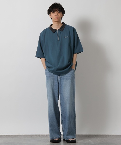 LAKOLE（ラコレ）の「ポンチハーフZIPポロ / 638243（Tシャツ/カットソー・メンズ・ブラック/ダークオリーブ/ライトグレー・MEDIUM/LARGE/X-LARGE）」の12枚目の写真