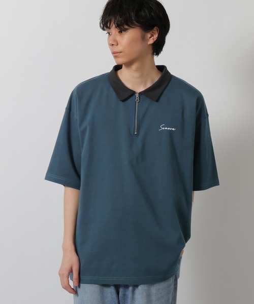 LAKOLE（ラコレ）の「ポンチハーフZIPポロ / 638243（Tシャツ/カットソー・メンズ・ブラック/ダークオリーブ/ライトグレー・MEDIUM/LARGE/X-LARGE）」の13枚目の写真