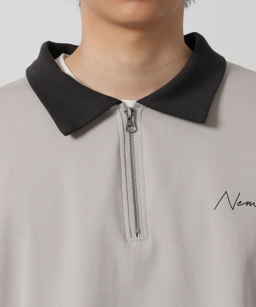 LAKOLE（ラコレ）の「ポンチハーフZIPポロ / 638243（Tシャツ/カットソー・メンズ・ブラック/ダークオリーブ/ライトグレー・MEDIUM/LARGE/X-LARGE）」の17枚目の写真