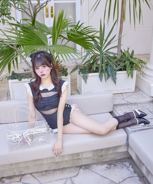 OLIVE des OLIVE(オリーブデオリーブ)の「【Belle Charme】Big Ribbon Onepiece Swimwear(水着・レディース・ブラック/ブラウン・FREE)」の6枚目の写真