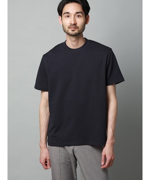 SUIT SQUARE(スーツスクエア)の「Tシャツ/半袖/ウォッシャブル/吸水速乾/UVカット/プレーティング天竺/無地(Tシャツ/カットソー・メンズ・ホワイト/ライトグレー/グリーン/ネイビー・S/M/L/LL)」の4枚目の写真
