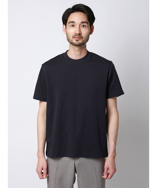 SUIT SQUARE(スーツスクエア)の「Tシャツ/半袖/ウォッシャブル/吸水速乾/UVカット/プレーティング天竺/無地(Tシャツ/カットソー・メンズ・ホワイト/ライトグレー/グリーン/ネイビー・S/M/L/LL)」の7枚目の写真