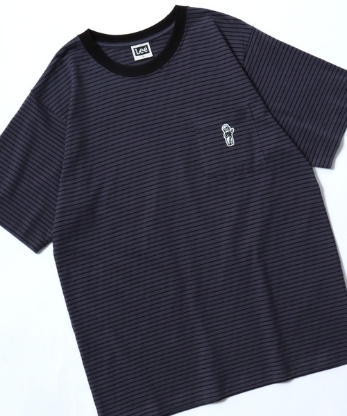 Lee（リー）の「Lee（リー）BUDDY Lee WAPPEN TEE/ワンポイントワッペン ポケットTシャツ/半袖 無地 ボーダー（Tシャツ/カットソー・メンズ・オレンジ/チャコールグレー/ネイビー系1/ホワイト・XL/L/M）」の3枚目の写真