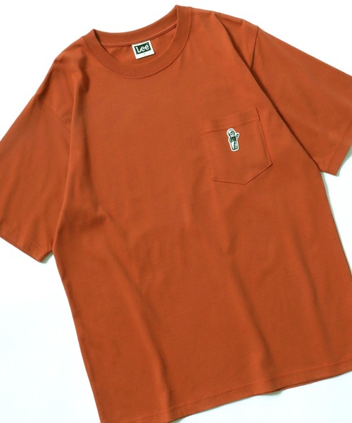 Lee（リー）の「Lee（リー）BUDDY Lee WAPPEN TEE/ワンポイントワッペン ポケットTシャツ/半袖 無地 ボーダー（Tシャツ/カットソー・メンズ・オレンジ/チャコールグレー/ネイビー系1/ホワイト・XL/L/M）」の4枚目の写真