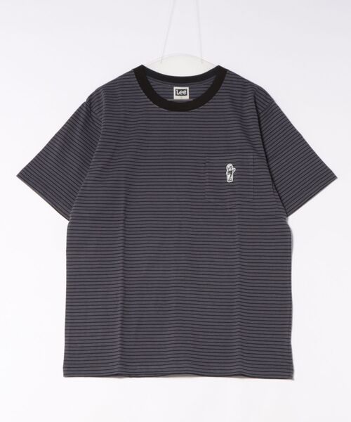 Lee（リー）の「Lee（リー）BUDDY Lee WAPPEN TEE/ワンポイントワッペン ポケットTシャツ/半袖 無地 ボーダー（Tシャツ/カットソー・メンズ・オレンジ/チャコールグレー/ネイビー系1/ホワイト・XL/L/M）」の6枚目の写真