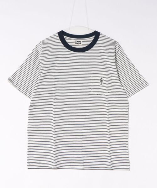 Lee（リー）の「Lee（リー）BUDDY Lee WAPPEN TEE/ワンポイントワッペン ポケットTシャツ/半袖 無地 ボーダー（Tシャツ/カットソー・メンズ・オレンジ/チャコールグレー/ネイビー系1/ホワイト・XL/L/M）」の8枚目の写真