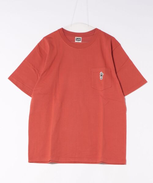 Lee（リー）の「Lee（リー）BUDDY Lee WAPPEN TEE/ワンポイントワッペン ポケットTシャツ/半袖 無地 ボーダー（Tシャツ/カットソー・メンズ・オレンジ/チャコールグレー/ネイビー系1/ホワイト・XL/L/M）」の9枚目の写真