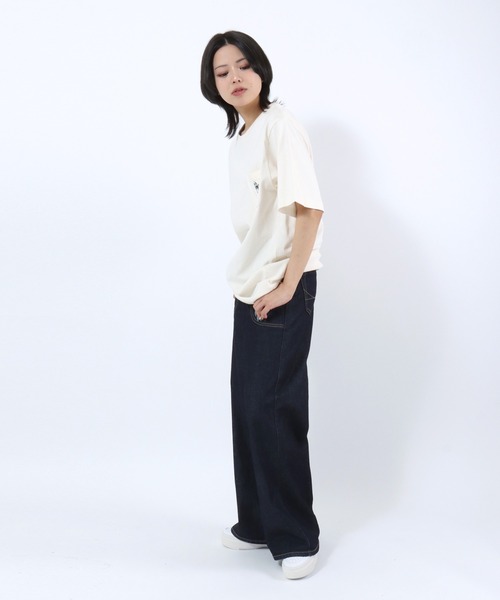Lee（リー）の「Lee（リー）BUDDY Lee WAPPEN TEE/ワンポイントワッペン ポケットTシャツ/半袖 無地 ボーダー（Tシャツ/カットソー・メンズ・オレンジ/チャコールグレー/ネイビー系1/ホワイト・XL/L/M）」の14枚目の写真