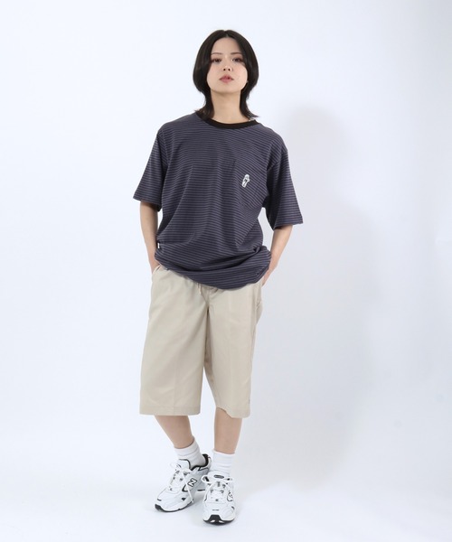 Lee（リー）の「Lee（リー）BUDDY Lee WAPPEN TEE/ワンポイントワッペン ポケットTシャツ/半袖 無地 ボーダー（Tシャツ/カットソー・メンズ・オレンジ/チャコールグレー/ネイビー系1/ホワイト・XL/L/M）」の18枚目の写真