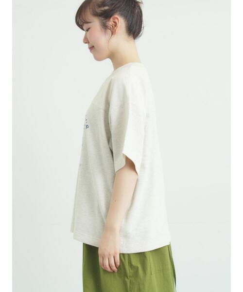 Samansa Mos2(サマンサ モスモス)の「【接触冷感】ミニ裏毛切替フラワープリントTシャツ(Tシャツ/カットソー・レディース・ベージュ/グレー/オフホワイト・F)」の20枚目の写真