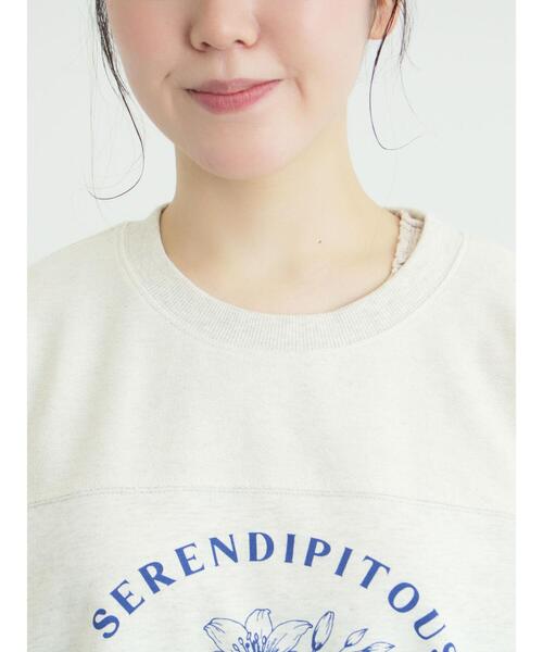 Samansa Mos2(サマンサ モスモス)の「【接触冷感】ミニ裏毛切替フラワープリントTシャツ(Tシャツ/カットソー・レディース・ベージュ/グレー/オフホワイト・F)」の18枚目の写真